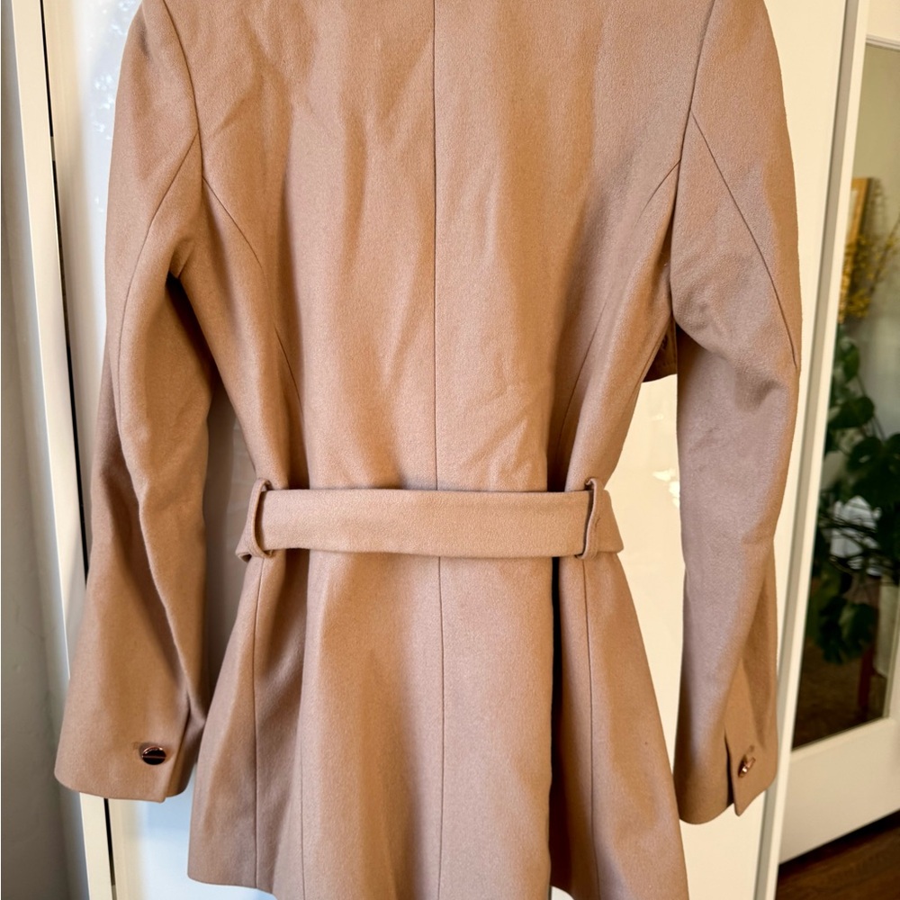 Ted Baker Wool Tan Trench Coat - Picture 3 of 9